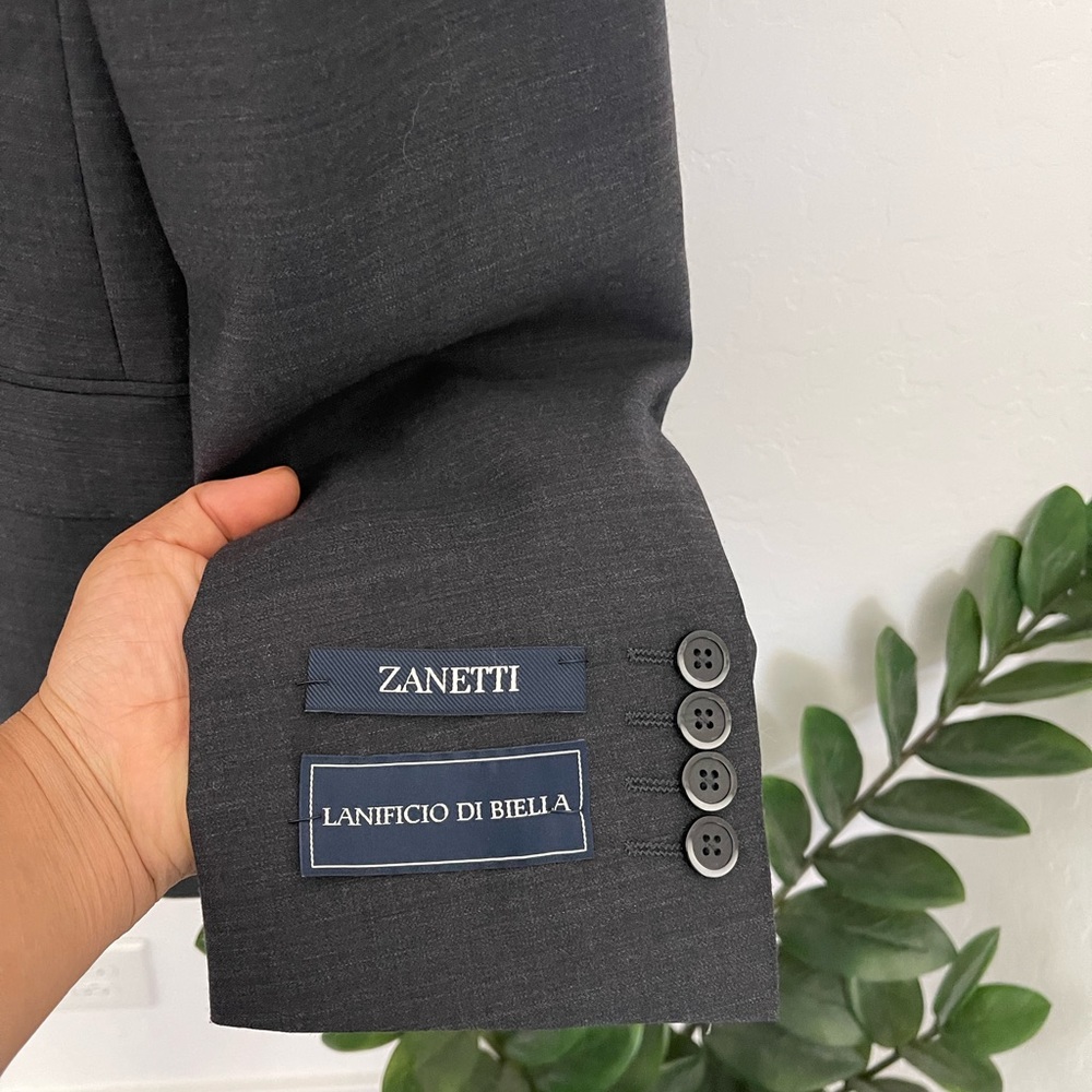 ZANETTI 100% Wool Porto Suit Jacket Size 46L - Picture 4 of 9